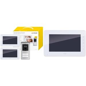 VIMAR K42931 Kit videocitofono bifamiliare, videocitofoni con tastiera capacitiva K42932 Monitor supplementare con tastiera capacitiva vivavoce a colori LCD 7 per kit videocitofonico
