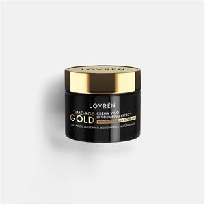 Lovrén Crema Viso Time-Age Gold Lift Plumping Effect 30ml - Crema Anti-Età Idratante con Acido Ialuronico e Oro 24k