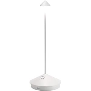 Zafferano Pina Pro - Lampada da Tavolo Ricaricabile Dimmerabile Bianco H29cm con Comandi Touch e Base di Ricarica