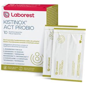 Uriach KISTINOX ACT PRObio - Integratore per il benessere delle vie urinarie con L. rhamnosus, D-mannosio e cranberry - 10 bustine