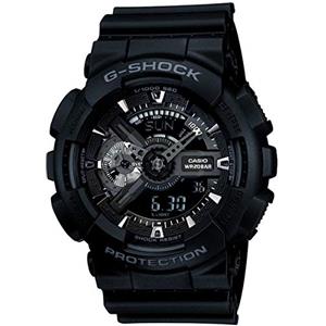 Casio Orologio Quarzo Uomo, misura cassa 51.00mm con quadrante Nero Analogico e Digitale e cinturino Nero in Plastic/Resin Strap GA-110-1BER