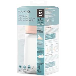 Suavinex Biberon Anticolica Zero.Zero 270 ml Flusso Medio con Sacchetto Anti-Coliche