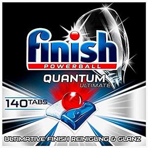 Finish Quantum Ultimate - Pastiglie per lavastoviglie con effetto 3 strati - Pulizia potente, sgrassante e lucentezza - Gigapack con 140 pastiglie Finish