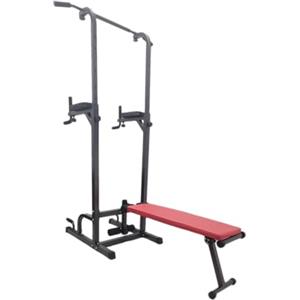 FFitness FLMD2163 Power tower dip bar con panca barra trazioni stazione di allenamento chin up sit up coppia parallele attrezzatura multifunzionale multifunzione home gym fitness in casa