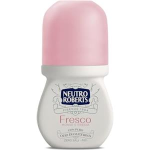 Neutro Roberts, Deodorante Roll On Fresco Rosa, Monoi e Fresia, Zero Sali di Alluminio, Zero Macchie, Con Puro Olio di Glicerina, Deodorante Uomo e Donna, Plastica 100% riciclata, 50 ml, 48h