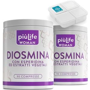 +LIFE Diosmina Esperidina 1000mg con Estratti Vegetali PiùLife, 180 Compresse | 2 al giorno, Formula per Microcircolo e Circolazione delle Gambe, con Bromelina, Centella Asiatica, Ippocastano e Pungitopo