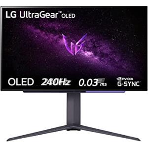 LG 27GR95QE UltraGear Gaming Monitor 27 QHD OLED HDR True Black, 2560x1440, 0.03ms, G-Sync Compatible, AMD FreeSync Premium 240Hz, HDMI 2.1 VRR (HDCP 2.3), Display Port 1.4, Flicker Safe, Nero