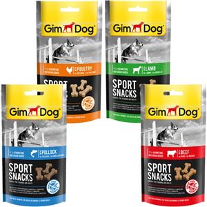 GimDog Sport Snacks con Merluzzo Grain Free - Snack per Cani 60g con L-Carnitina
