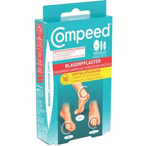Compeed Cerotti per Vesciche Misto 4,2 x 6,8 cm - 10 Pezzi, Resistenti all'Acqua, 100% Plastic Free