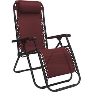 Totò Piccinni Sedia GRAVITY Sdraio da Giardino Poltrona Relax Pieghevole Salvaspazio Tubolari Acciaio 24mm Reclinabile Tessuto in Textilene, Mare Spiaggia Piscina Arredo Esterno (Rosso)