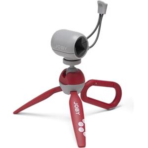 JOBY HandyPod Clip Treppiede Mini Rosso con Moschettone e Clamp per Smartphone e Fotocamere Compatte
