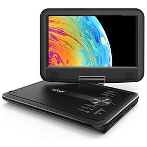 ieGeek 11.5 Lettore DVD portatile con lo schermo girevole a 360° per protezione occhi LCD, batteria ricaricabile potenziata di 5 ore, riproduzione memoria supportata, riproduzione loop - Nero