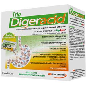 Pool Pharma Trio Digeracid - Integratore Digestivo con Riso, Banana, Curcuma e Probiotici in 12 Bustine