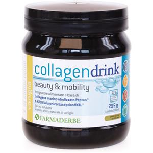 Farmaderbe Collagen Drink Vaniglia 295 g - Integratore per Pelle e Articolazioni con Collagene e Acido Ialuronico
