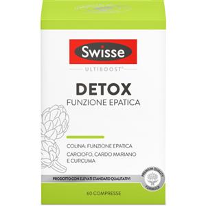 Swisse Detox Funzione Epatica - Integratore con Colina, Carciofo, Cardo Mariano e Curcuma - 60 Compresse