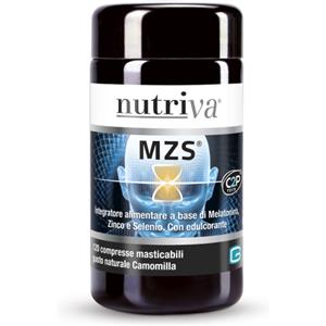 GIURIATI GROUP Nutriva MZS - Integratore Alimentare con Melatonina, Zinco e Selenio, 120 Compresse Masticabili, Senza Zuccheri e Glutine