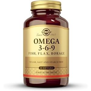 Solgar Solgar Omega 3-6-9, Pesce-Lino-Borragine, Supporto Per Il Cuore, Salute Delle Articolazioni E Della Pelle, Senza Ogm, Senza Glutine E Latticini, 1300 Mg - 50 g