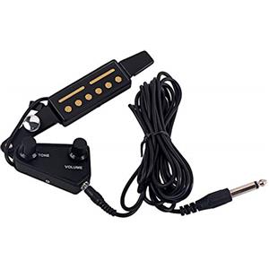 Alnicov Trasduttore elettrico acustico con pickup professionale per chitarra acustica Preamplificatore magnetico con controllo del tono e del volume, lunghezza del cavo 4 m