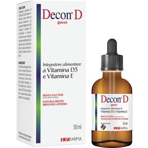 BIONATIVA Decon D Gocce 50ml - Integratore di Vitamina D3 da Lichene e Vitamina E per Ossa Sane