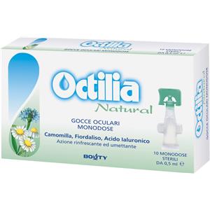 Octilia Natural Gocce Oculari Monodose - 10 Flaconcini da 0,5 ml con Fiordaliso e Camomilla per Occhi Irritati e Arrossati