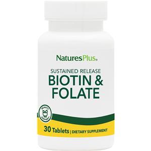 Nature's Plus Biotina con Acido Folico 30 Tavolette