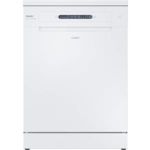 Candy Rapido' Lavastoviglie a Libera Installazione 60 cm, 14 Coperti, 5 Programmi, Partenza Ritardata fino a 9h, Ciclo 49 Min, Motore Inverter, Classe E, AxLxP 85x59,7x59,8 cm, Bianca - CF 4E7L0W