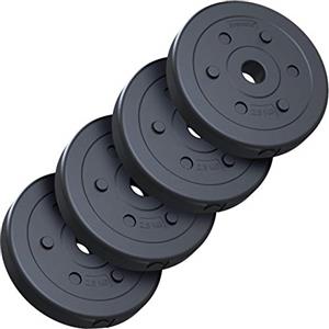 ScSPORTS® Dischi Pesi - Set di 5/10/15/20kg, in Cemento e Plastica, Ø 30/31mm, Nero - Weight Plates, Piastre Pesi, Per Bilancieri e Manubri, Palestra da Casa, Fitness, Allenamento (10 KG (4 x 2.5 kg))