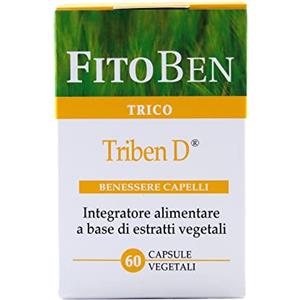 Fitoben | Triben D® Integratore Naturale per Donna Giovane, Previene e Contrasta la Perdita dei Capelli, con Ortica, Mela Annurca, Trifoglio e Miglio| 60 Capsule Vegetali