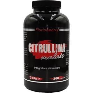 FlorioSport Citrullina Malato FlorioSport®, 360 capsule Integratore Alimentare di Pura Citrulline Malate Ossido Nitrico. 90 dosi da 3000 mg.