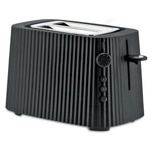 Alessi Plissé MDL08 B - Tostapane di Design, Sei Livelli di Doratura, in Resina Termoplastica, Spina Europea, 850 W, Nero