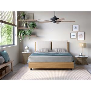 EvergreenWeb Letto Contenitore | YORK Struttura Noce - Cuscino Bianco 160x190 cm
