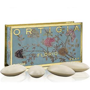 Ortigia Saponi Florio - Set di 4 Saponette da 40 gr con Olio d'Oliva e Coloranti Organici