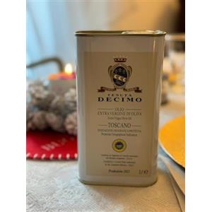 Tenuta Decimo Olio IGP EVO -Olio Extravergine di oliva biologico Toscano -Estratto a Freddo -raccolta 2023 (LATTA 1LT)