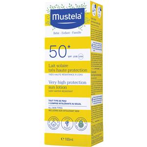 Mustela Latte Solare SPF 50 100ml - Protezione Molto Alta per Neonati e Bambini, Senza Profumo