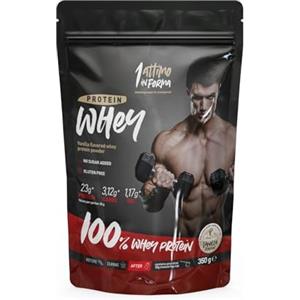 1 Attimo in Forma | 100% Whey Proteine in Polvere 350 Grammi Cacao per Sviluppo e Recupero Muscolare - Senza Zuccheri Aggiunti, Senza Glutine Sport Palestra