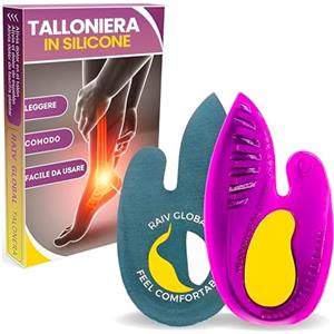 Raiv Global Talloniera in Silicone per Fascite Plantare - Talloniera per Spina Calcaneare - Talloniere in Silicone per Tallonite - Plantare per Tallonite - Fascite Plantare Donna e Uomo (Talla L (44-47))