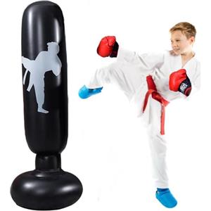 TZZRMO Sacco da boxe gonfiabile per bambini, 160 cm, con pompa ad aria, per praticare karate, taekwondo, depressurizzazione e allenamento a casa, sacco da boxe per bambini dai 5 anni in su