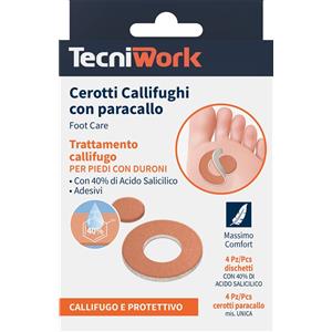 TECNIWORK Cerotto Callifugo Duroni 4 4 Pezzi con 40% di Acido Salicilico e Paracallo Adesivo
