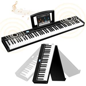 TERENCE Pieghevole Pianoforte Digitale 88 Tasti semi-pesati con batteria da 1800 mAh Altoparlanti 2x5W Bluetooth interfaccia MIDI supporto per spartiti Borsa adesiva Cavo audio con Pedale di sostegno