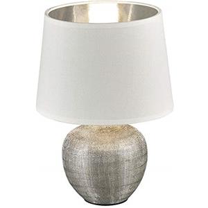 Reality Luxor Lampada da Tavolo in Ceramica Argento E14 - 18x18x26 cm