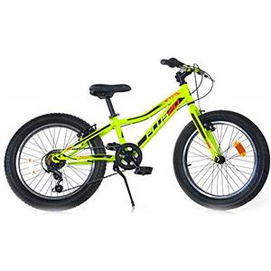 Giordanoshop Bicicletta Fat-Bike Ragazzo 20 6V Aurelia MTB Plus Gialla