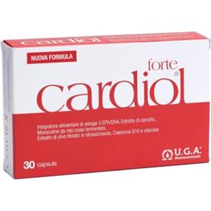 Omegor Cardiol Forte Omega 3 e Riso Rosso Fermentato (Monacolina K) - Omega3 EPA DHA da Olio di Pesce Puro con Acido Folico, Coenzima Q10 e Vitamina E - Sostegno per Cuore e Arterie - 30 Capsule
