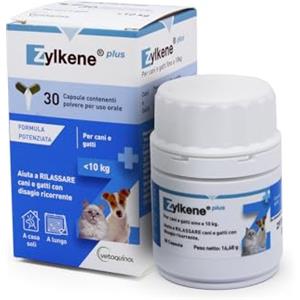Vetoquinol Zylkene Plus Mangime Complementare | Gatti e Cani fino a 10 kg 75 mg | Promuove il rilassamento nelle situazioni di disagio nel lungo termine: Soli a casa, Nuovi animali e neonati | 30 capsule
