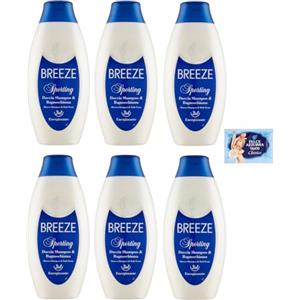 Felce Azzurra 6x BREEZE Sporting Doccia Shampoo e Bagnoschiuma,deterge efficacemente corpo e capelli 400ml + 1 Busta di Talco Felce Azzurra in omaggio da 100g