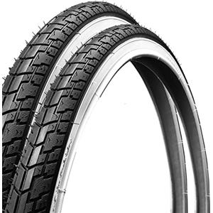ECOVELO 2 Copertoni 24 x 1 3/8 (37-540) per City Bike, Bambino | Pneumatici Stradali BiancoNeri in Gomma Bicicletta