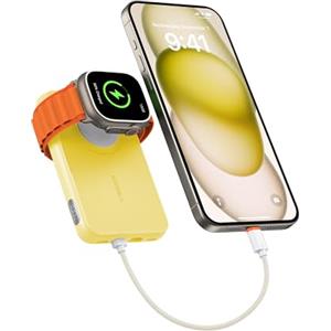 VEGER Power Bank 10000mAh con Cavi Integrati compatibile con iPhone Apple Watch, 20W PD Ricarica Rapida Mini Powerbank USB C Batteria Esterna 4 Ingressi e 3 Uscite con LED Display