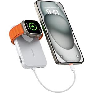 VEGER Power Bank 10000mAh con Cavi Integrati compatibile con iPhone Apple Watch, 20W PD Ricarica Rapida Mini Powerbank USB C Batteria Esterna 4 Ingressi e 3 Uscite con LED Display