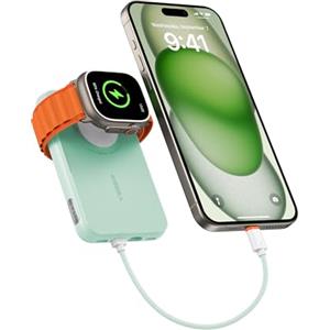 VEGER Power Bank 10000mAh con Cavi Integrati compatibile con iPhone Apple Watch, 20W PD Ricarica Rapida Mini Powerbank USB C Batteria Esterna 4 Ingressi e 3 Uscite con LED Display