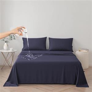 DUJUIKE Copriletto Impermeabile, Lenzuolo impermeabile, Coprimaterasso, Copridivano Divano per Cane, Gatto, Bambini (Cal king/King 250 * 230cm, Marina Oscura)