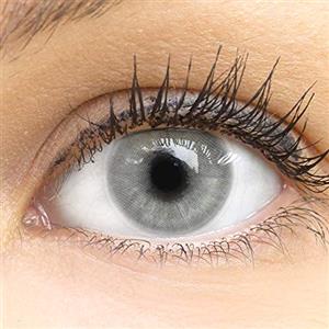 GLAMLENS Lenti a contatto colorate grigio Pisa Grey - mensili - con porta lenti a contatto -grigie naturali in silicone idrogel - 2 pezzi - DIA 14.2 - senza correzione 0.00 diottrie lente a contatto